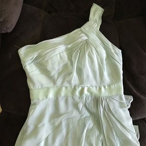 Adrianna Papell One Shoulder Chiffon Pleated Dress